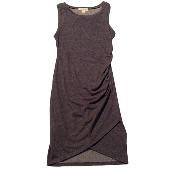 9. Treasure & Bond Ruched Side Sleeveless Dress Gray Size Small - Picture 2 of 6